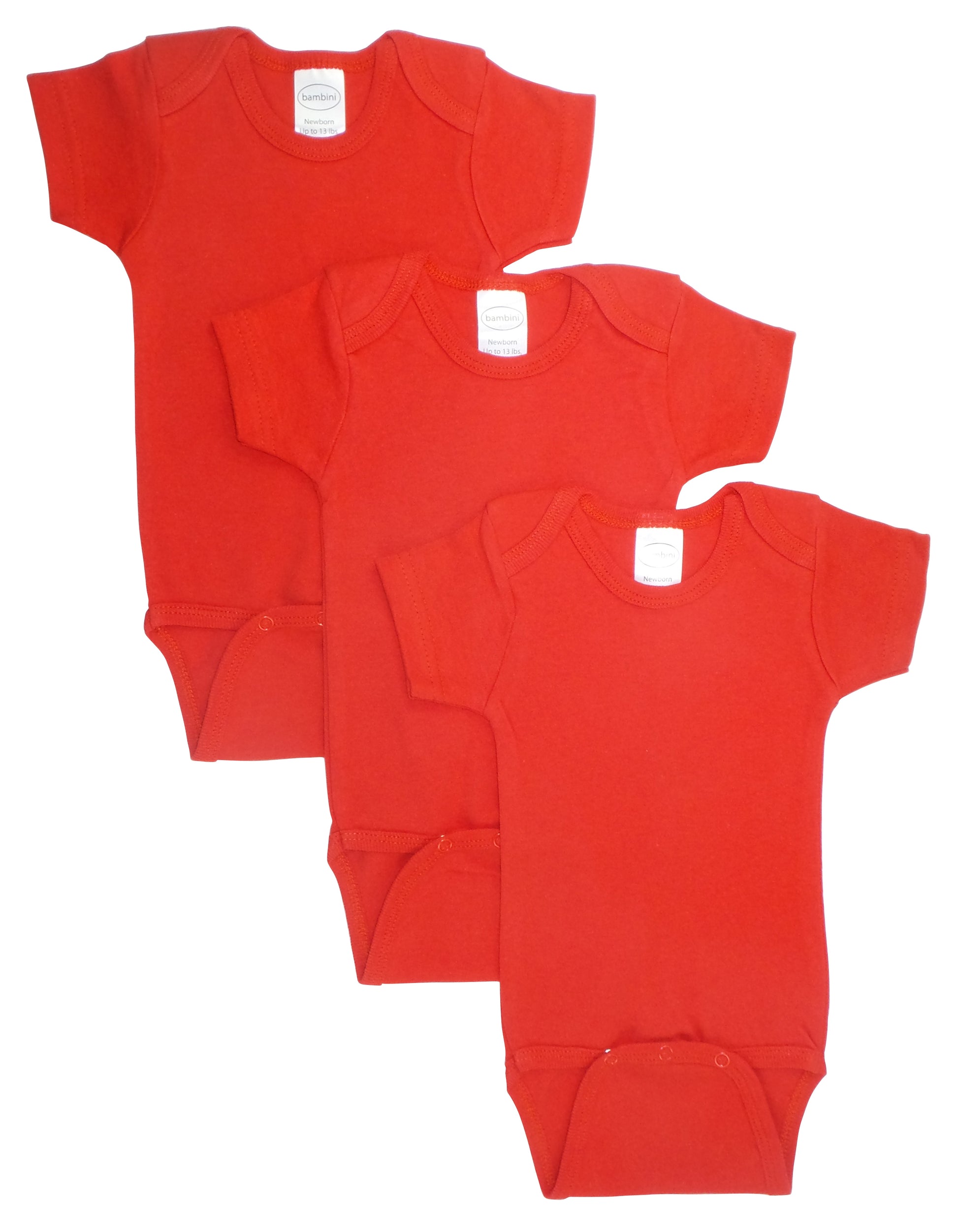 Red Bodysuit Onezies (Pack of 3) 0010.Red.3
