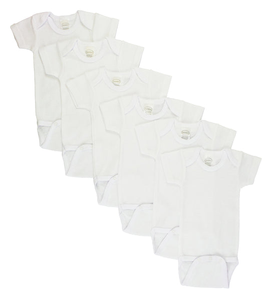White Short Sleeve One Piece 6 Pack 001_001