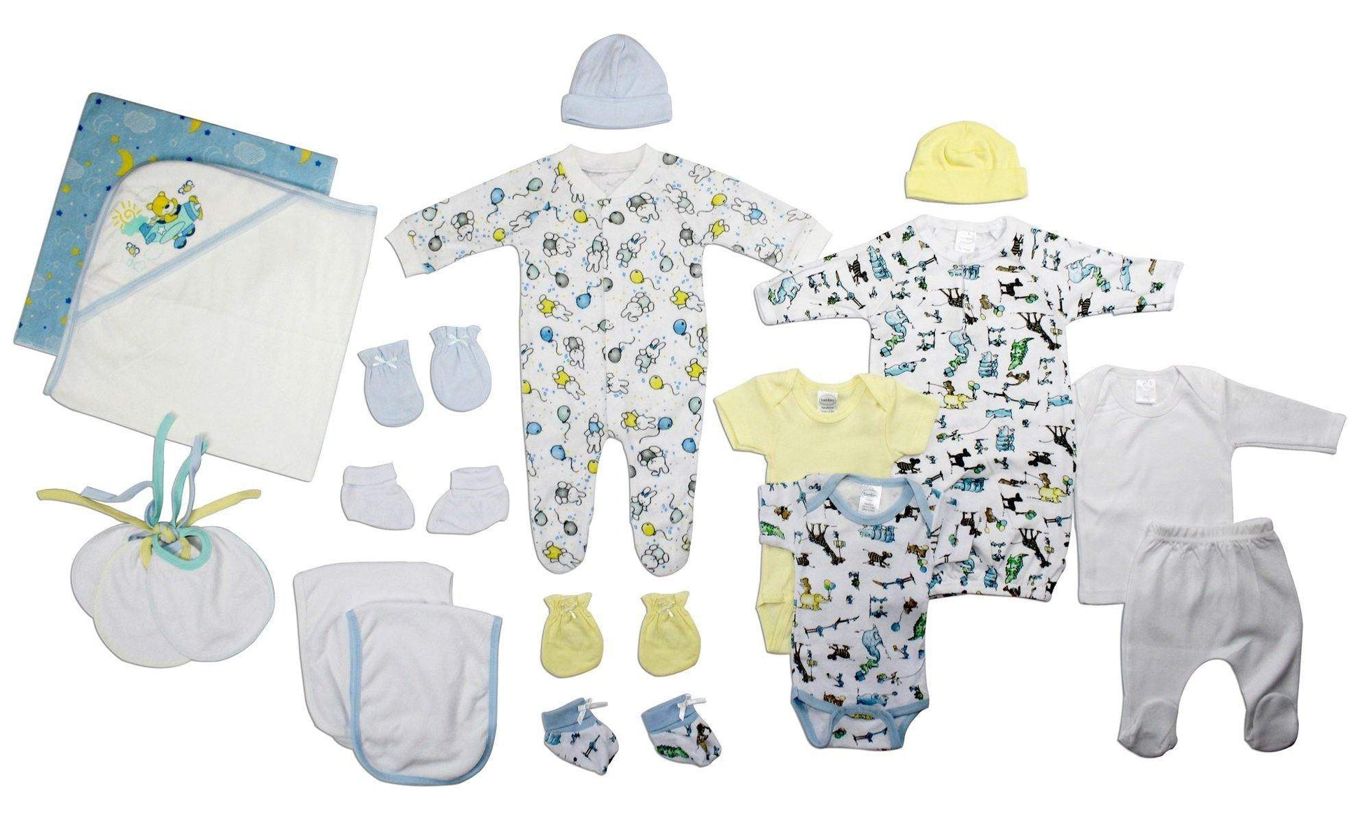 Bambini Newborn Baby Boy 19 Pc Layette Baby Shower Gift Set(NB)-Bambini-Baby Clothes,Baby Clothing Set,Baby Gown,Layette Sets