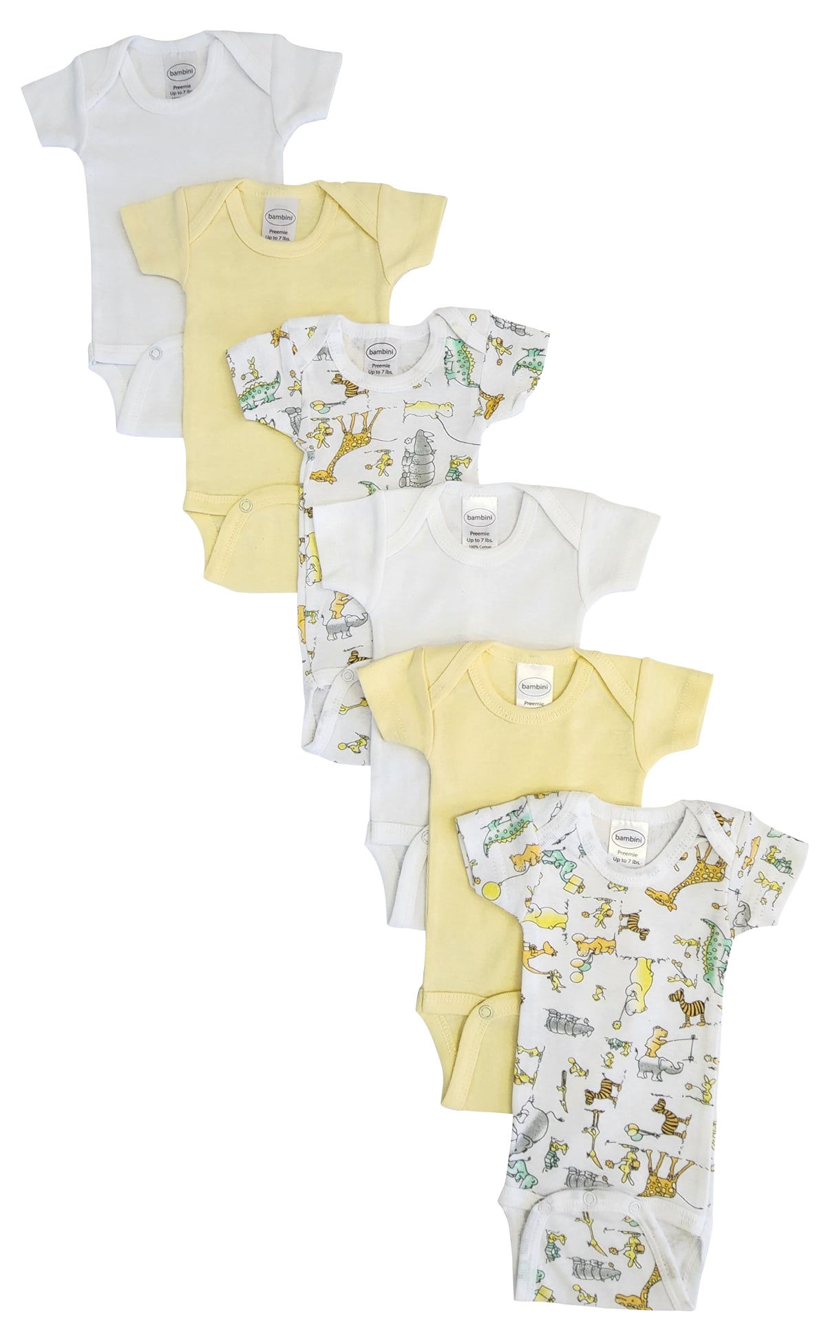 Baby Boy, Baby Girl, Unisex Short Sleeve Onezies Variety (Pack of 6) NC_0228