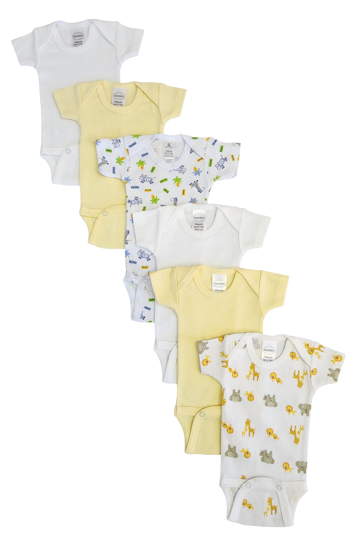 Baby Boy, Baby Girl, Unisex Short Sleeve Onezies Variety (Pack of 6) NC_0233