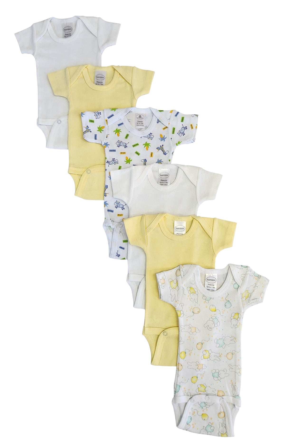 Baby Boy, Baby Girl, Unisex Short Sleeve Onezies Variety (Pack of 6) NC_0234
