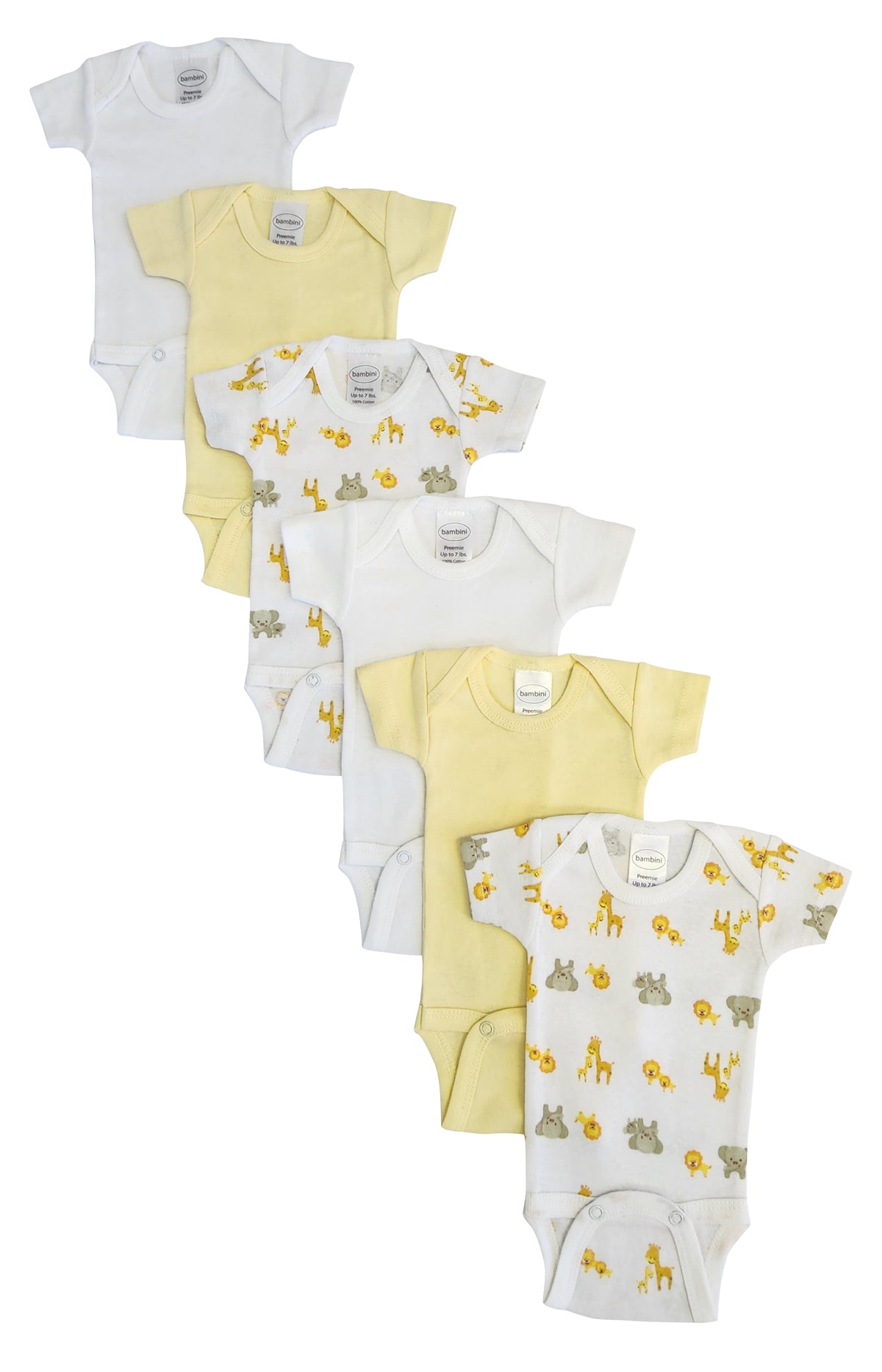 Baby Boy, Baby Girl, Unisex Short Sleeve Onezies Variety (Pack of 6) NC_0237