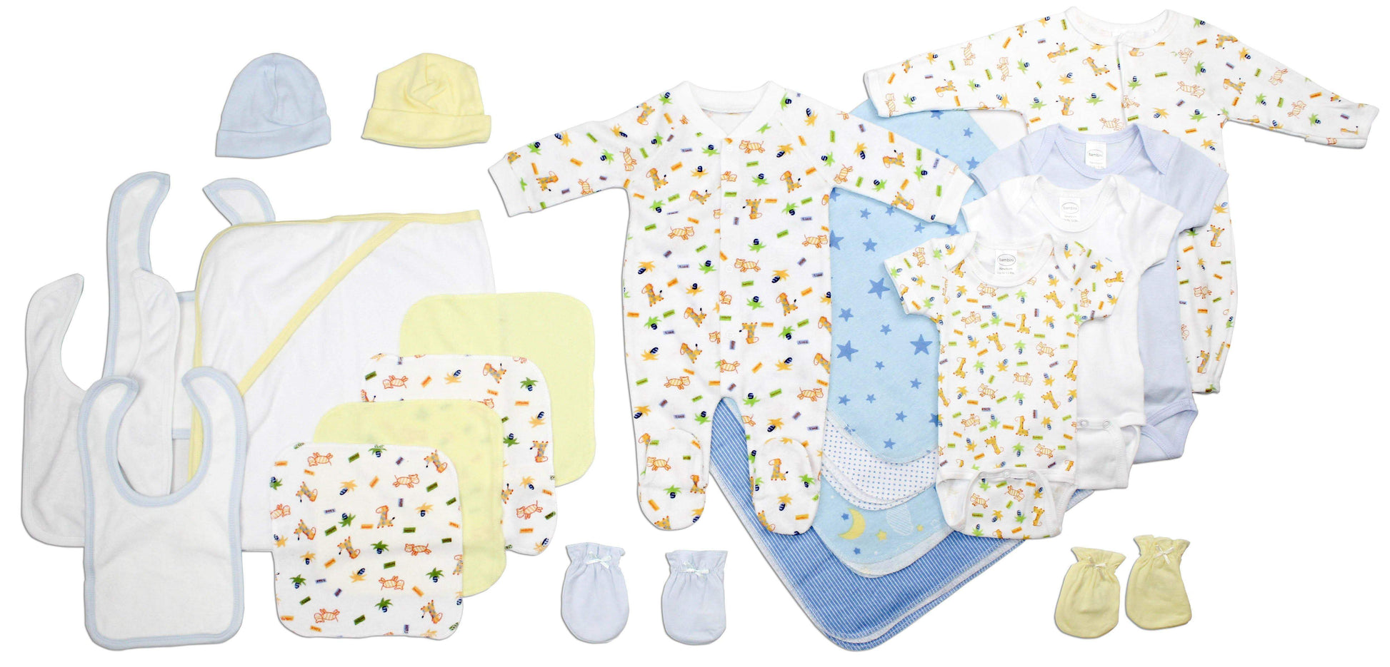 Bambini Newborn Baby Boy 21 Pc Layette Baby Shower Gift Set (NB)-Bambini-Baby Clothes,Baby Clothing Set,Baby Gown,Layette Sets