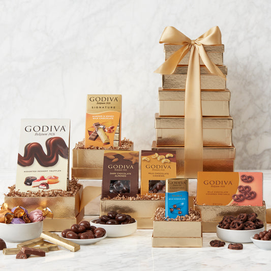 Golden Godiva: Premium Chocolate Gift Tower