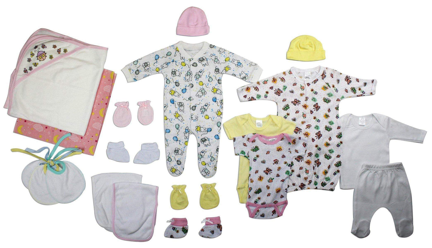 Bambini Newborn Baby Girl 19 Pc Layette Baby Shower Gift Set(NB)-Bambini-Baby Clothes,Baby Clothing Set,Baby Gown,Layette Sets