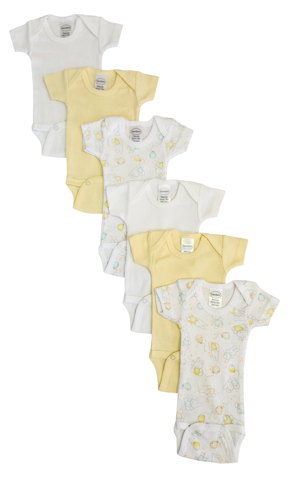 Baby Boy, Baby Girl, Unisex Short Sleeve Onezies Variety (Pack of 6) NC_0243