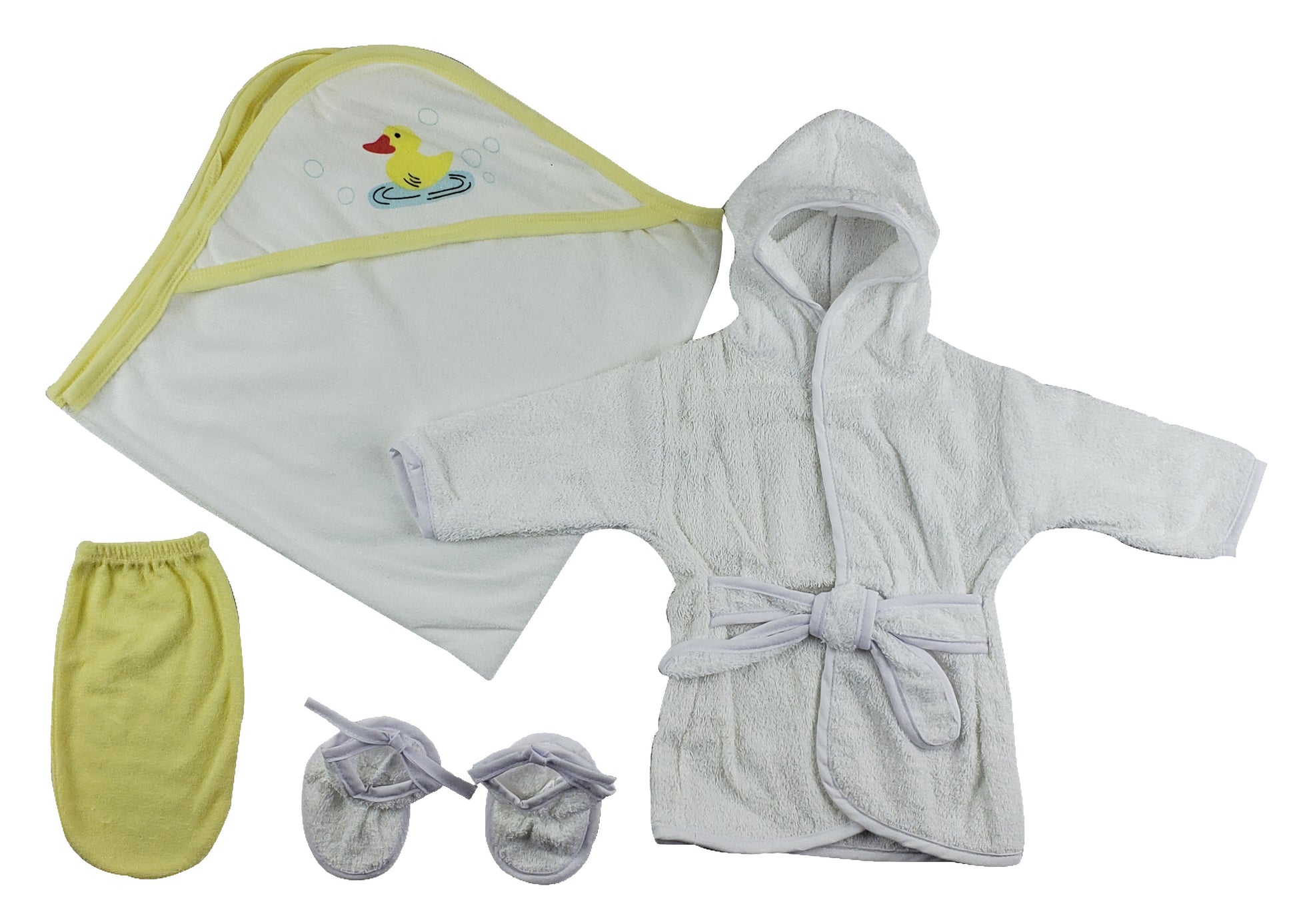 Infant Robe, Hooded Towel and Washcloth Mitt - 3 pc Set  CS_0003