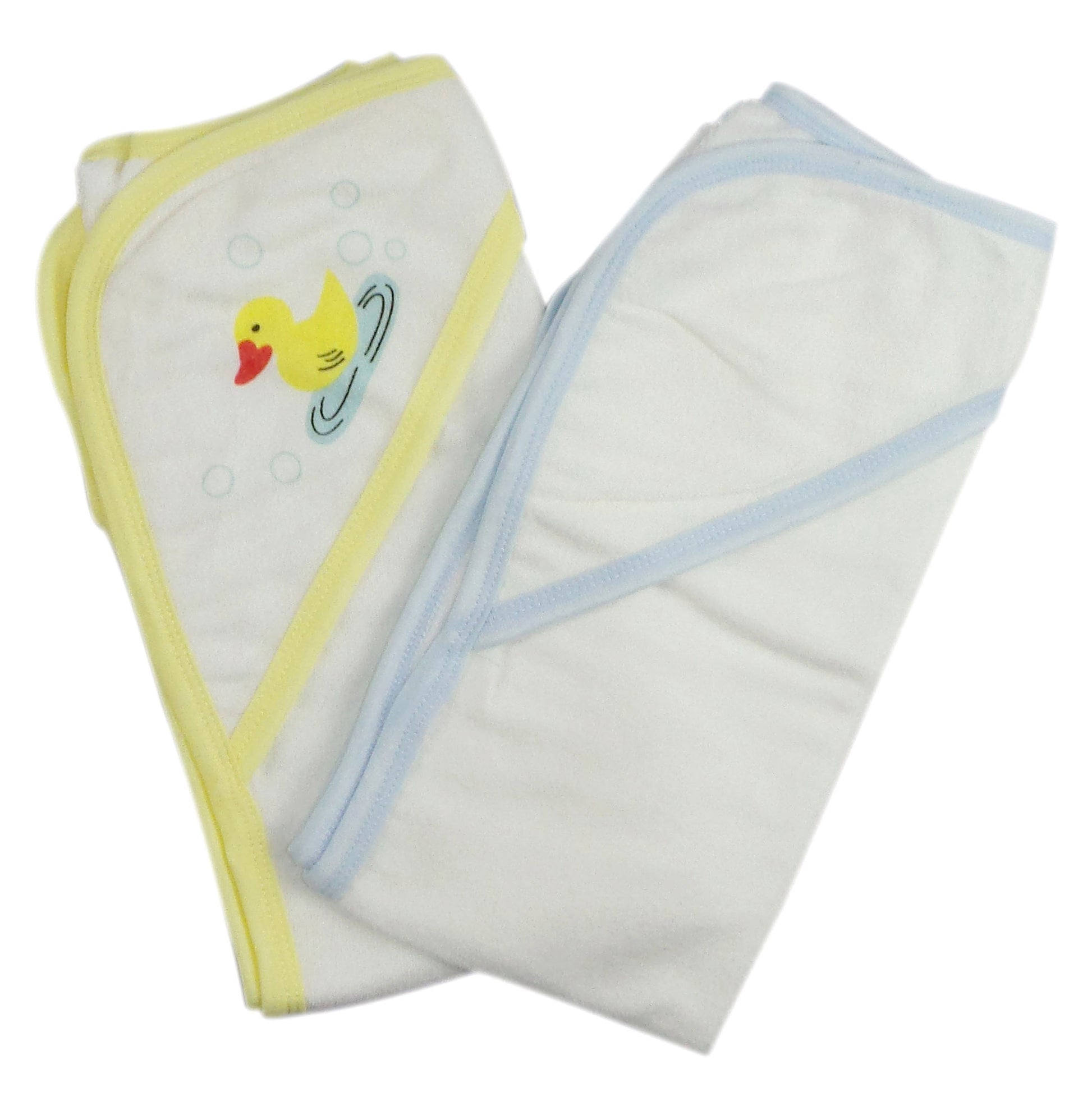 Infant Hooded Bath Towel (Pack of 2) 021-Blue-021B-Yellow