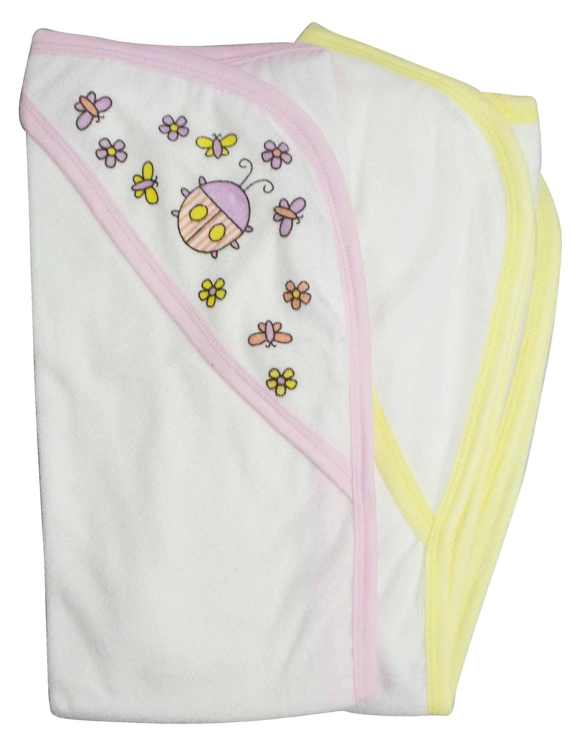 Infant Hooded Bath Towel (Pack of 2) 021-Pink-021B-Yellow