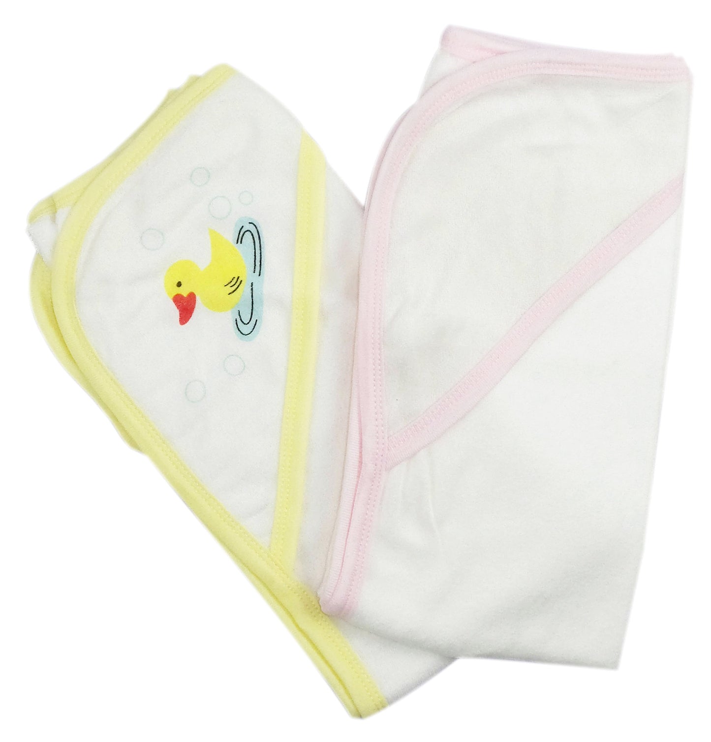 Infant Hooded Bath Towel (Pack of 2) 021-Yellow-021B-Pink