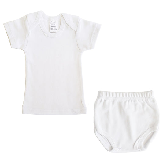 White Interlock T- Shirt & Panty Set 025B