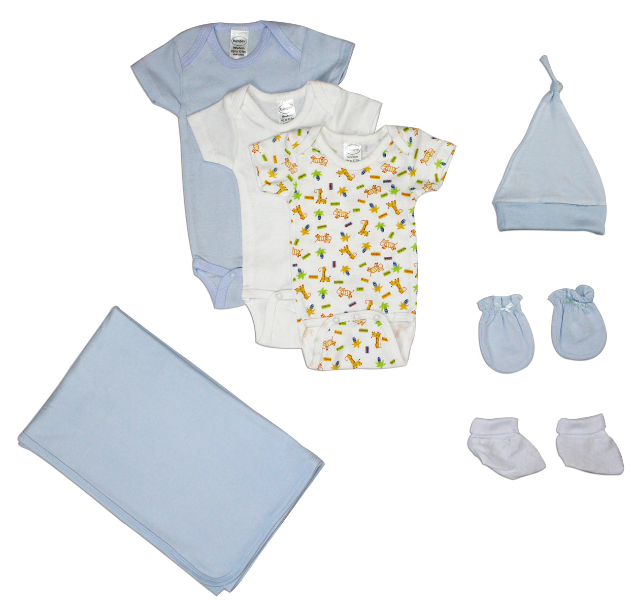Newborn Baby Boys 7 Pc Layette Baby Shower Gift Set LS_0041