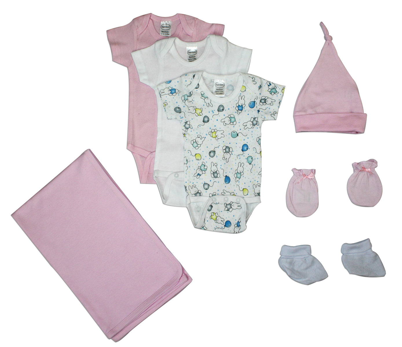 Newborn Baby Girls 7 Pc Layette Baby Shower Gift Set LS_0042