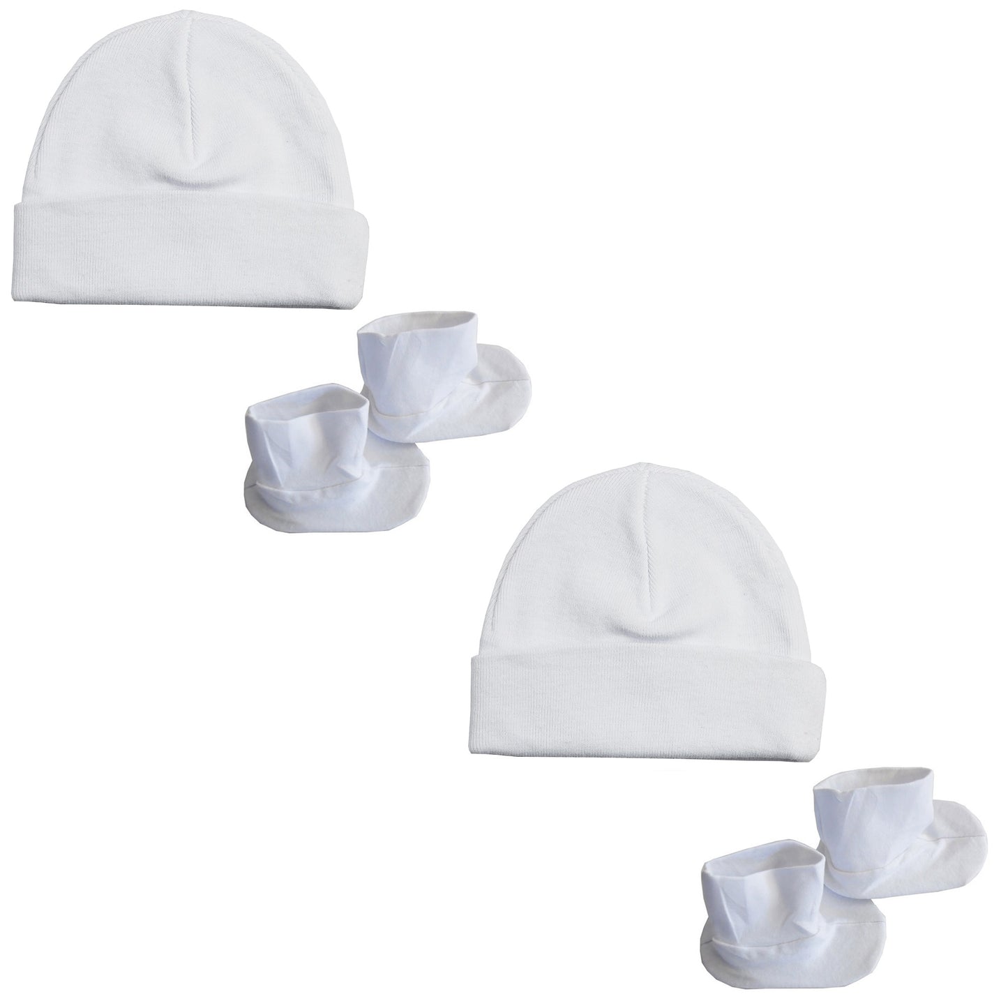 Cap & Bootie Set - White (Pack of 2) 029.2.Packs