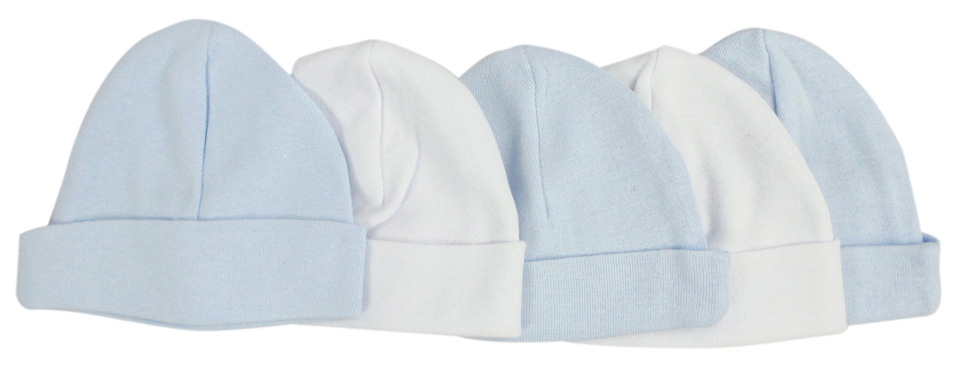 Blue & White Baby Caps (Pack of 5) 031-BLUE-3-W-2