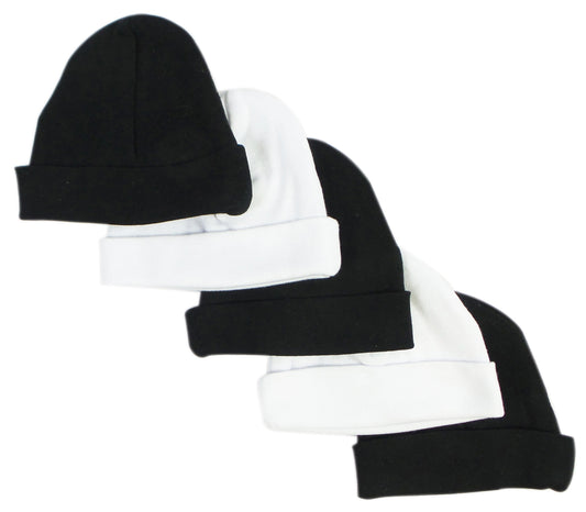 Black & White Baby Caps (Pack of 5) 031-BLACK-3-W-2