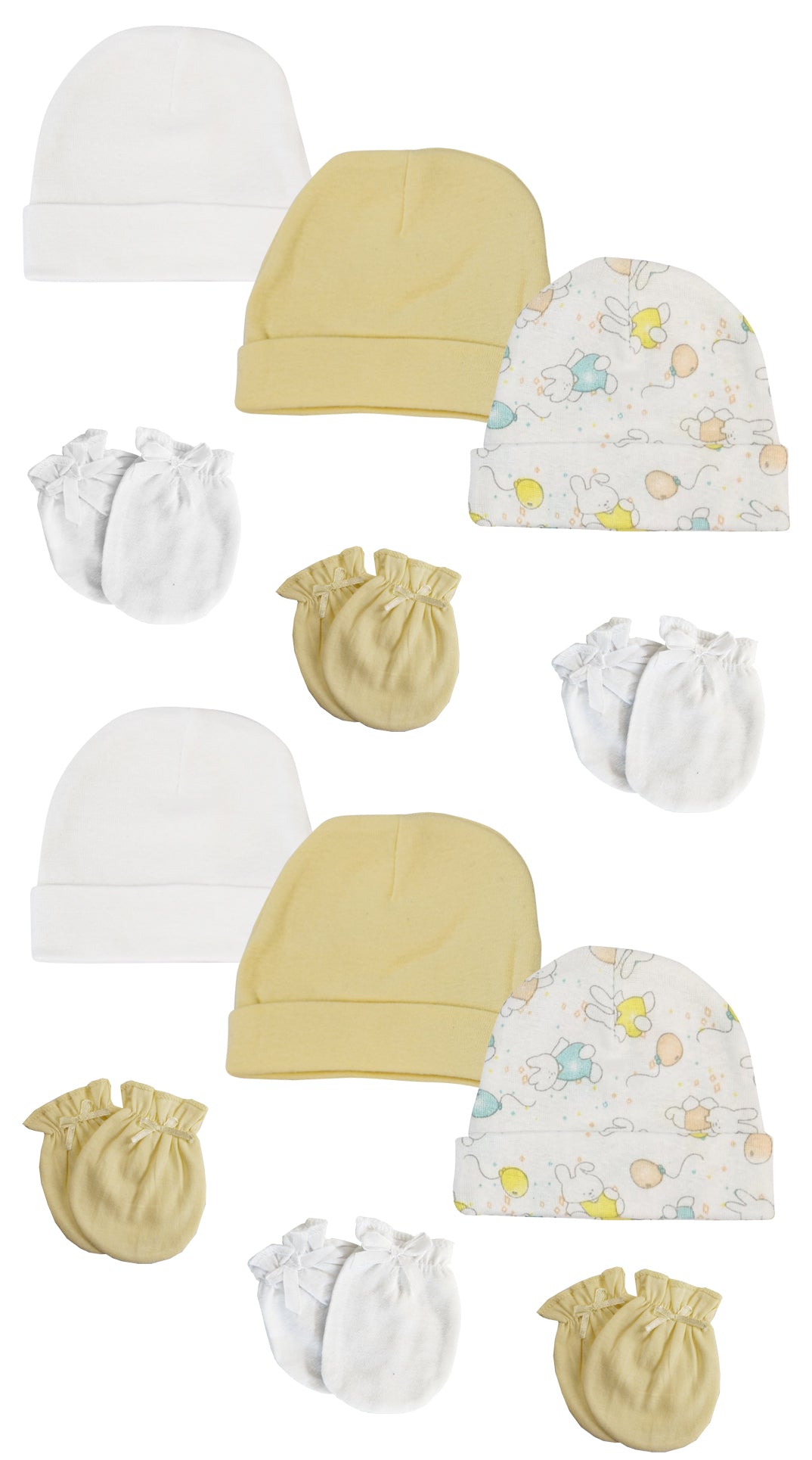 Baby Boy, Baby Girl, Unisex Infant Caps and Mittens (Pack of 12) NC_0280