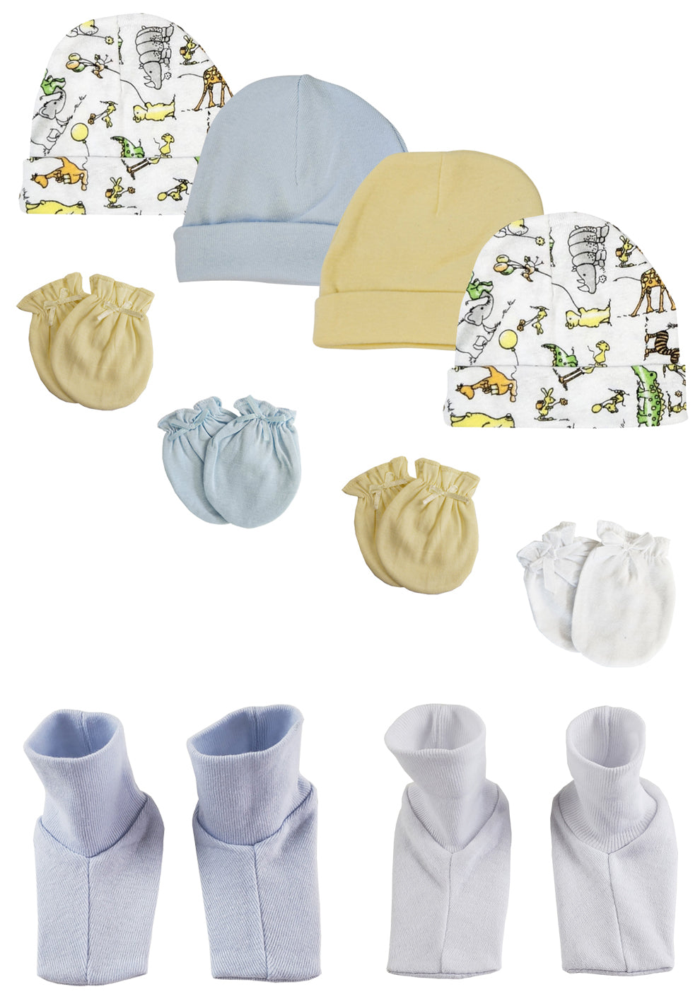 Boys Baby Caps, Booties and Mittens (Pack of 10) NC_0289