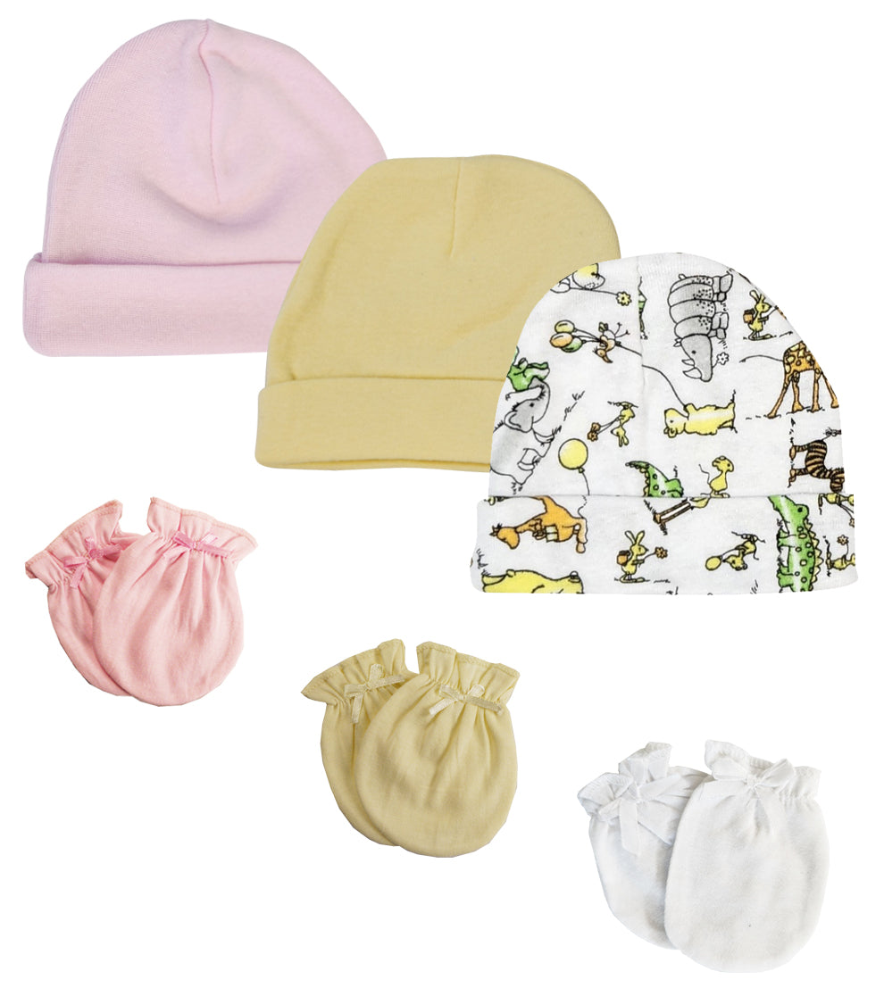 Boys Girls Caps and Mittens (Pack of 6) NC_0298