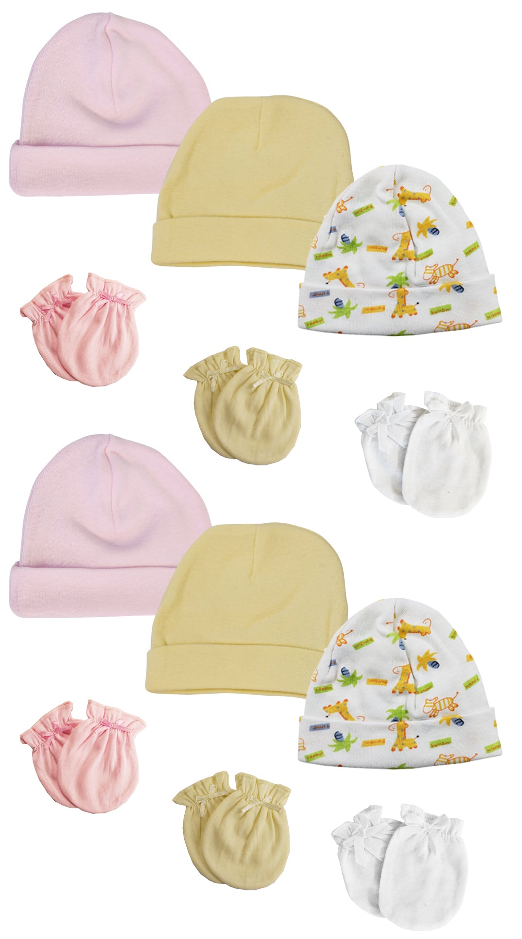 Baby Girl Infant Caps and Mittens (Pack of 12) NC_0326