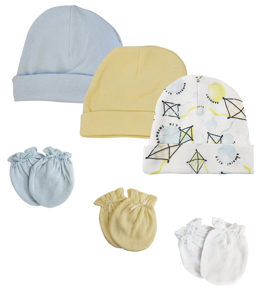 Baby Boys Caps and Mittens (Pack of 6) NC_0347