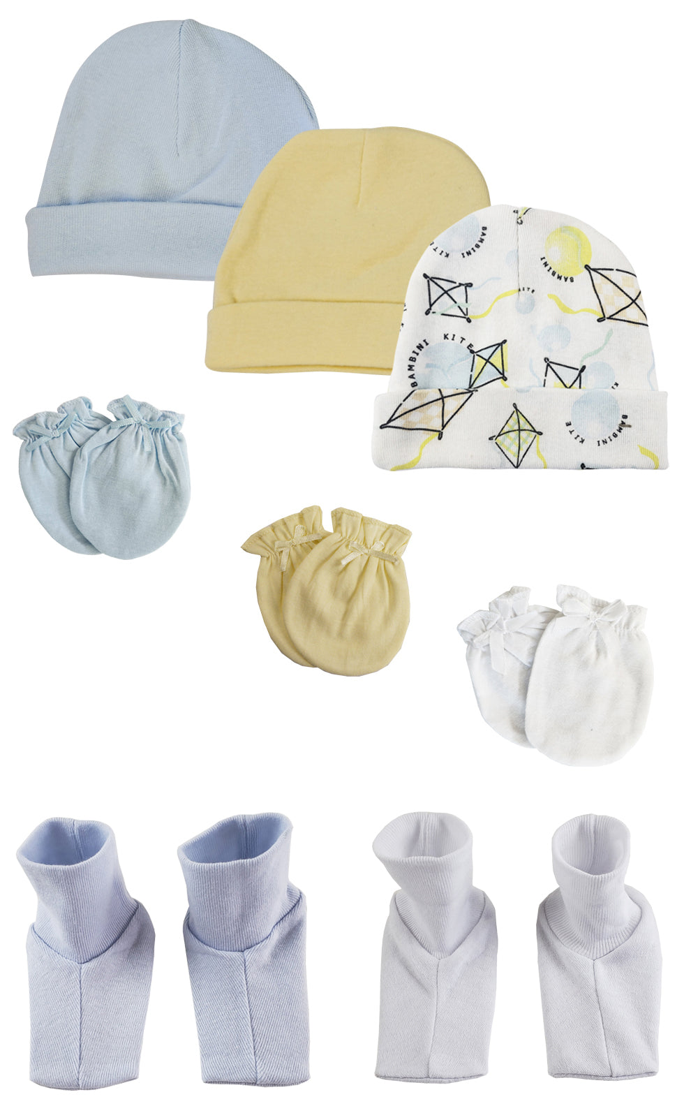 Baby Boys Caps, Booties and Mittens (Pack of 8) NC_0348