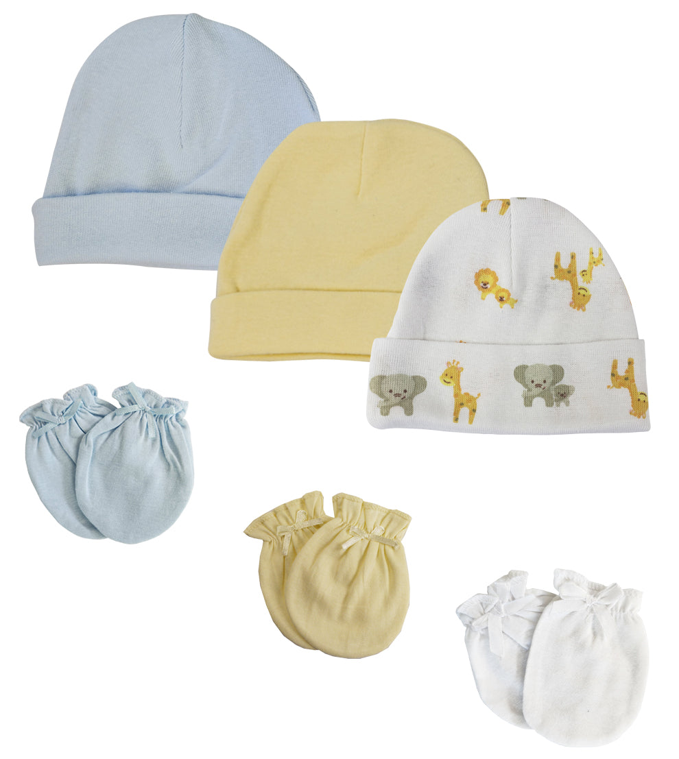 Baby Boys Caps and Mittens (Pack of 6) NC_0375