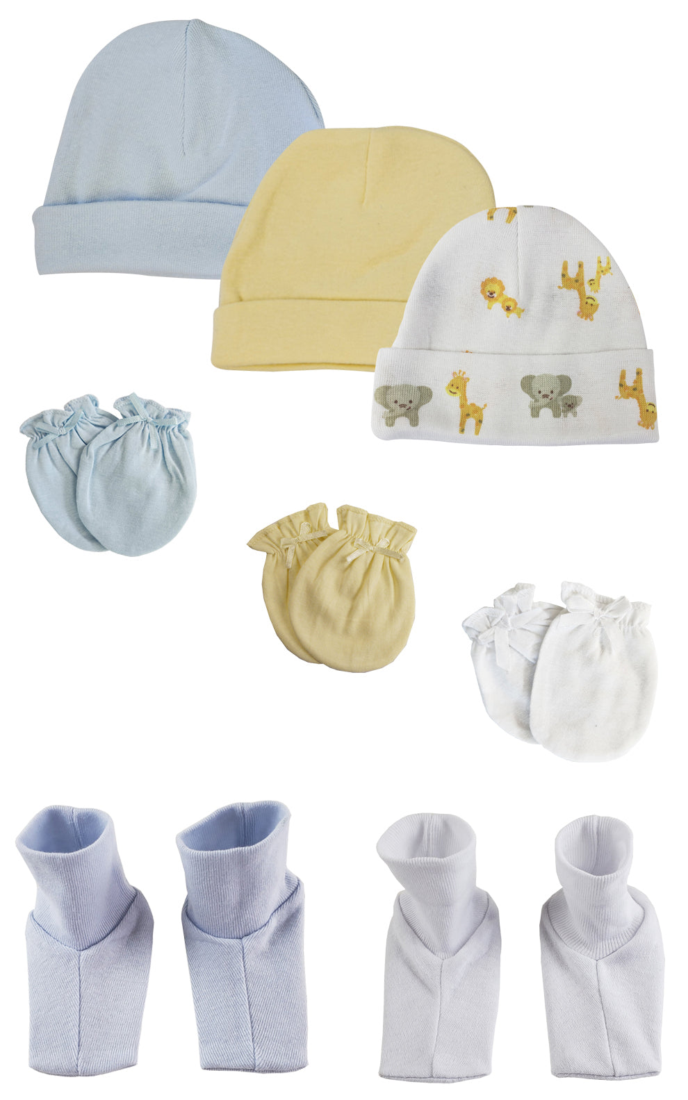 Baby Boys Caps, Booties and Mittens (Pack of 8) NC_0376