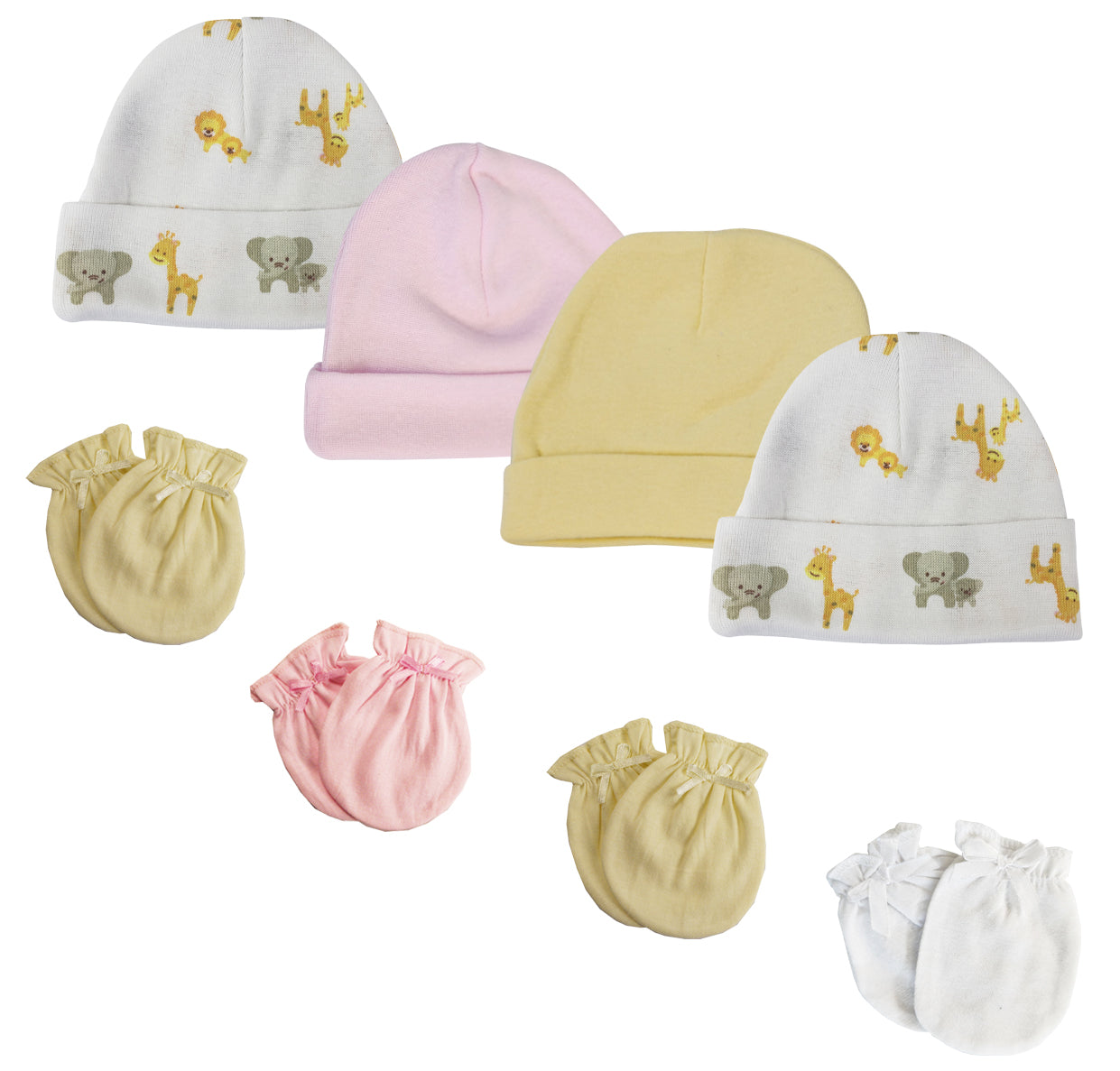 Baby Girls Caps and Mittens (Pack of 8) NC_0381