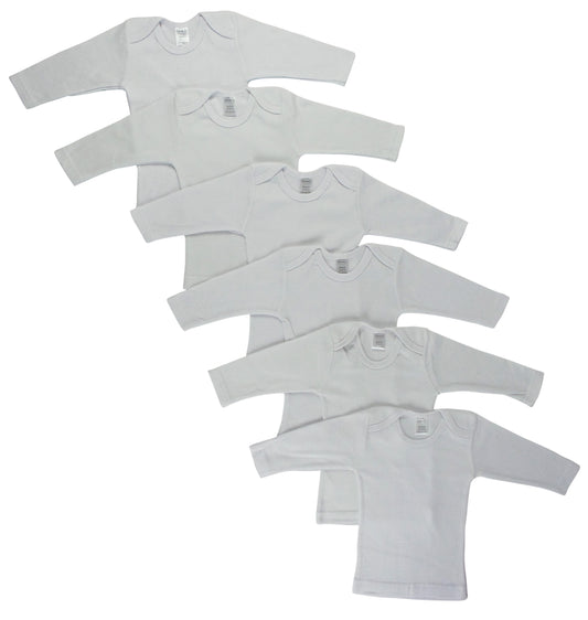 White Long Sleeve Lap T-shirts  6 Pack 050_050