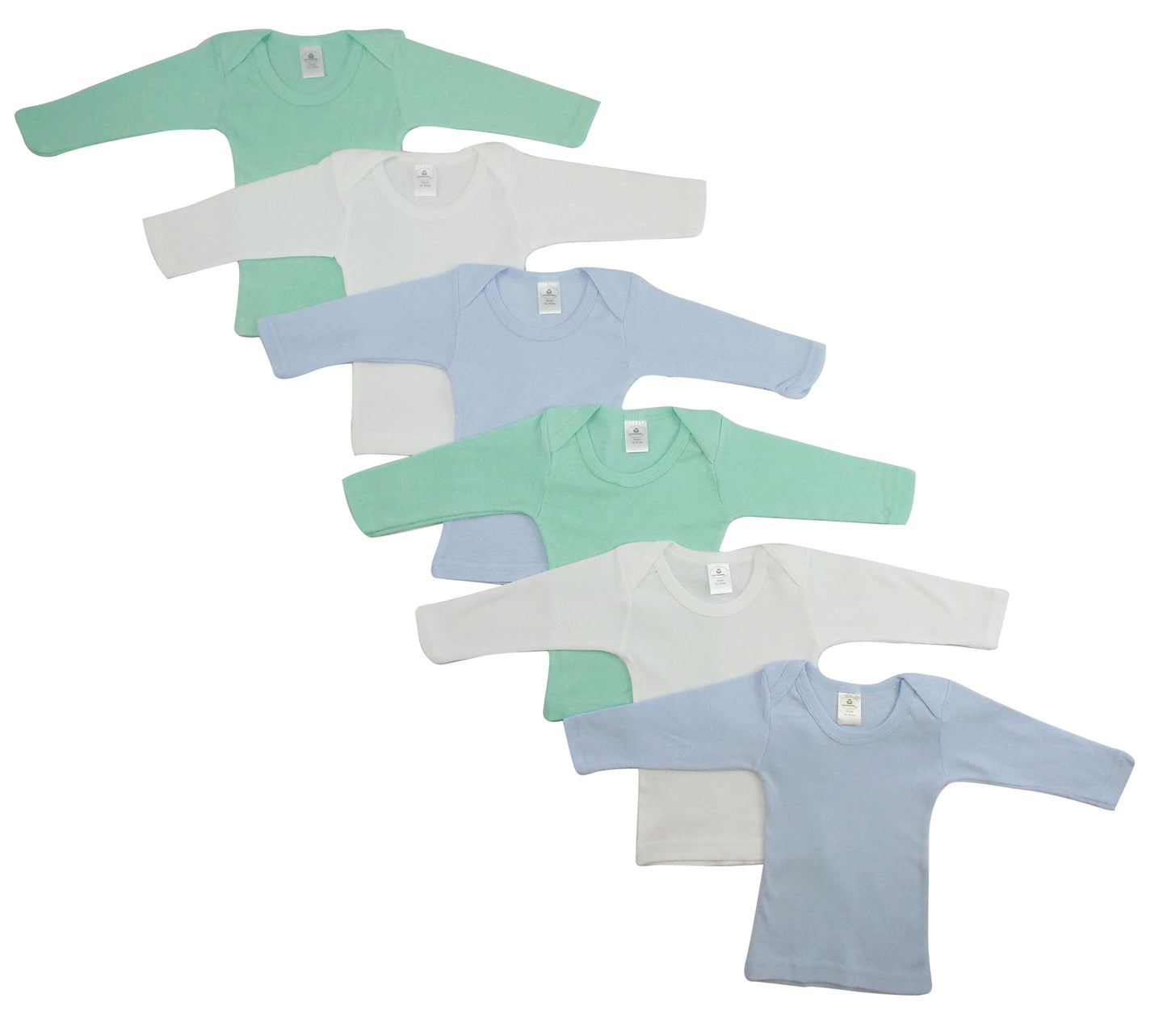 Boys Pastel Variety Long Sleeve Lap T-shirts  6 Pack 051_051
