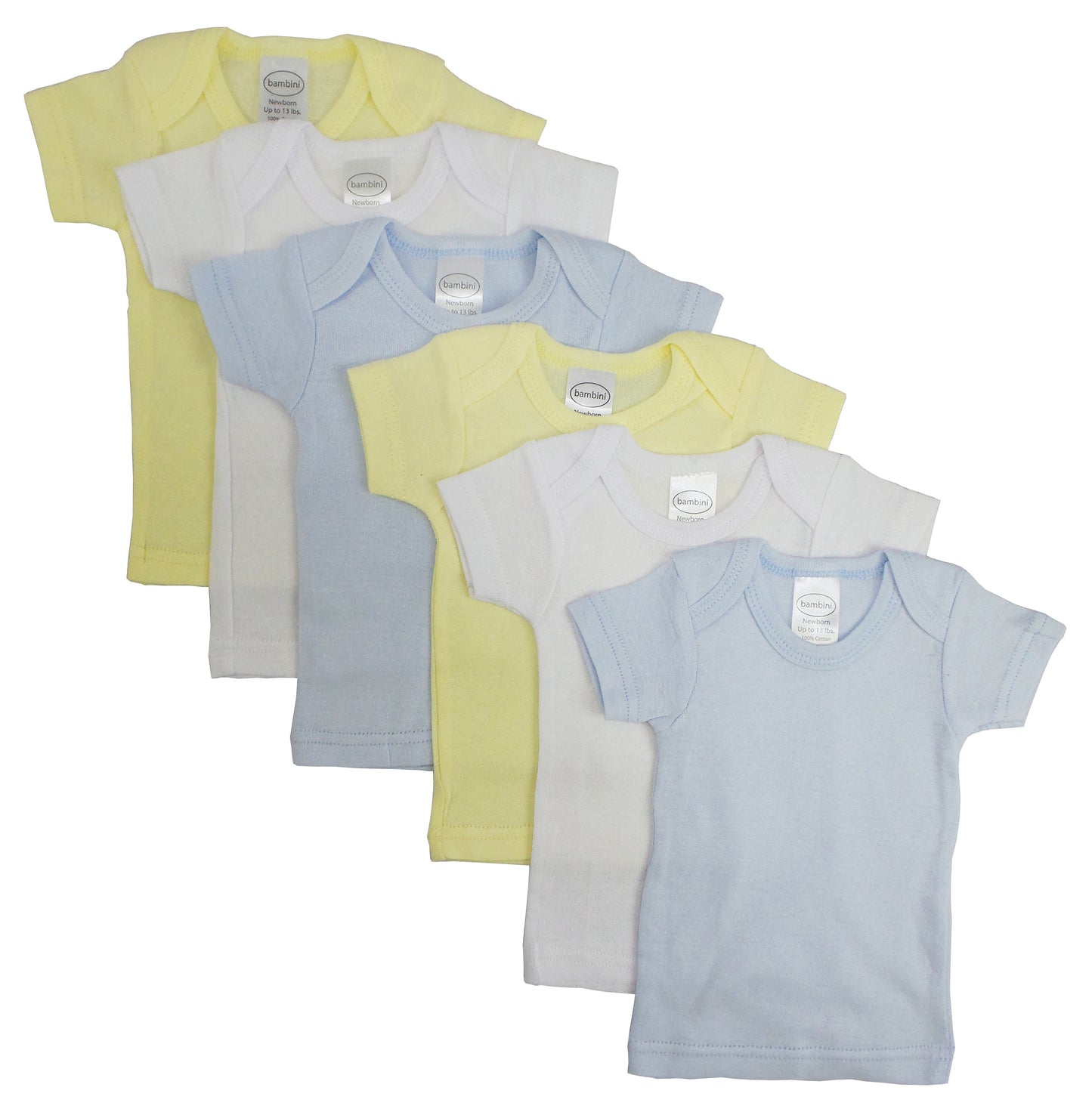 Boys Pastel Variety Short Sleeve Lap T-shirts 6 Pack 056_056