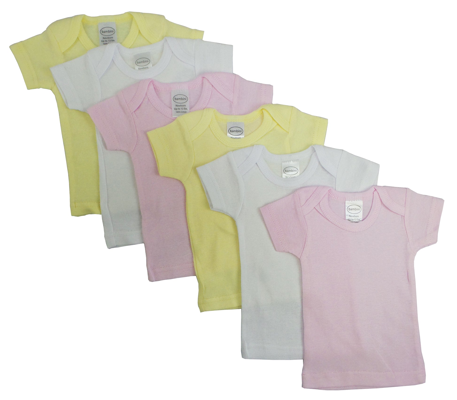 Girls Pastel Variety Short Sleeve Lap T-shirts 6 Pack 057_057