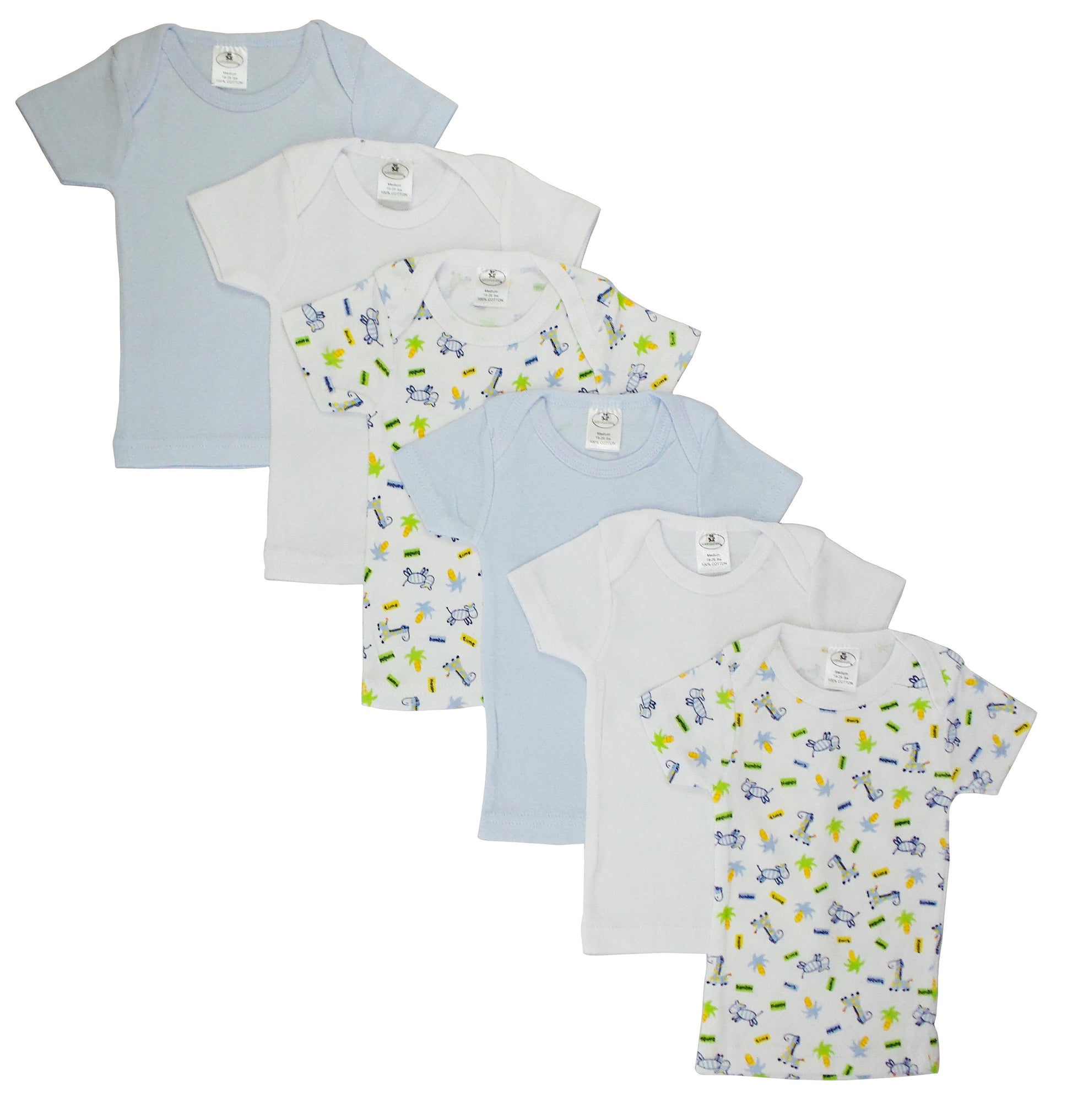 Girls Pastel Variety Short Sleeve Lap T-shirts 6 Pack 058_058