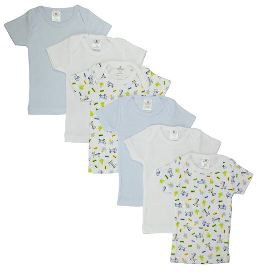 Girls Pastel Variety Short Sleeve Lap T-shirts 6 Pack 058_058