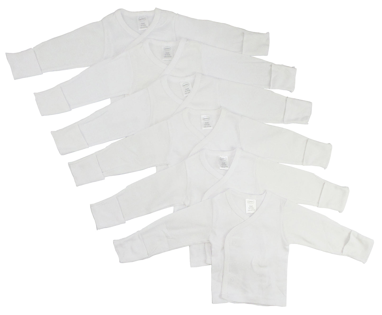 Long Sleeve Side Snap With Mittens 6 Pack 071_071