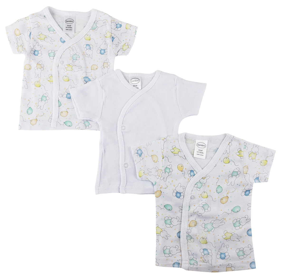 Infant Side Snap Short Sleeve Shirt - 3 Pack NC_0201