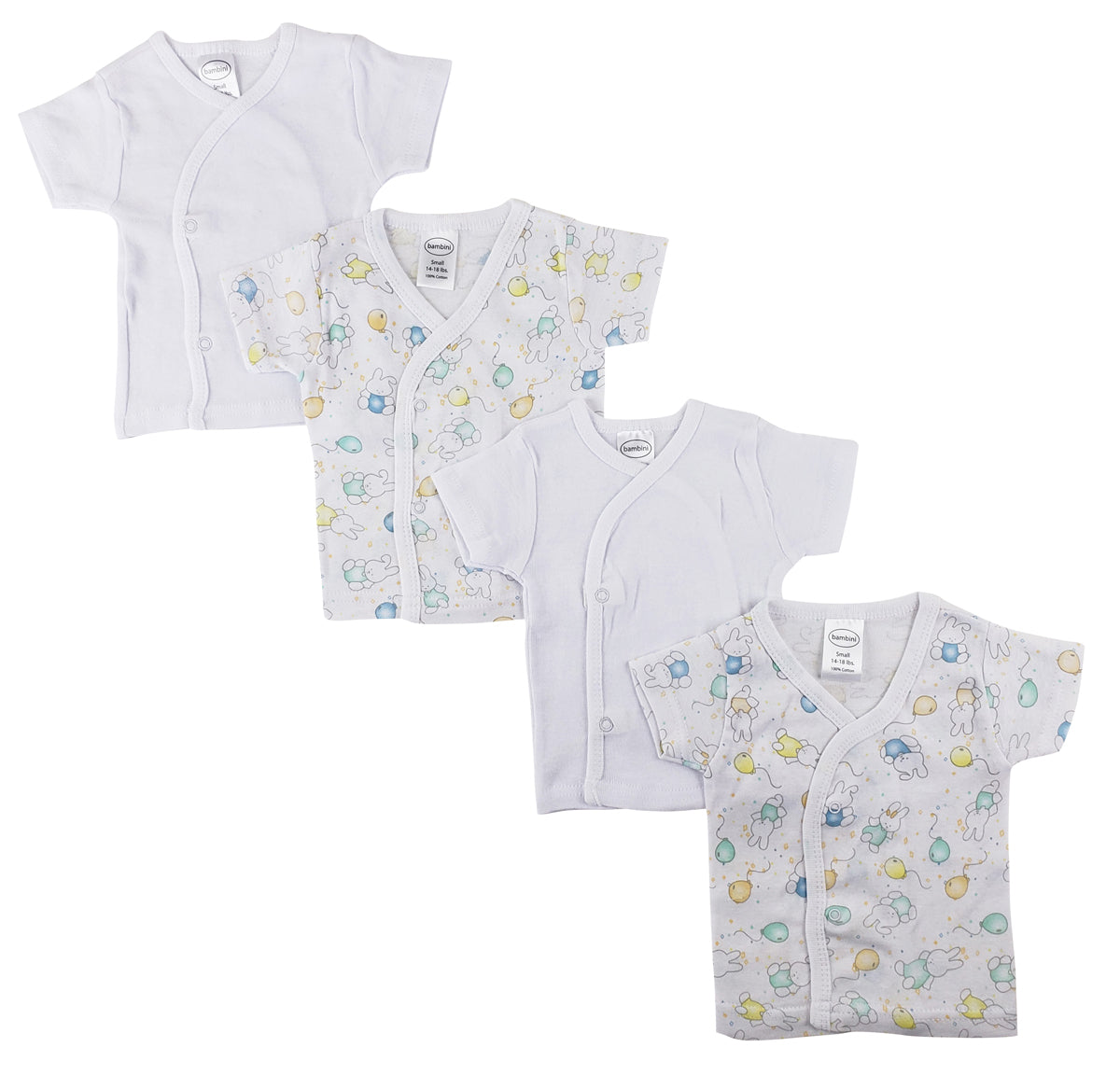 Infant Side Snap Short Sleeve Shirt - 4 Pack NC_0202