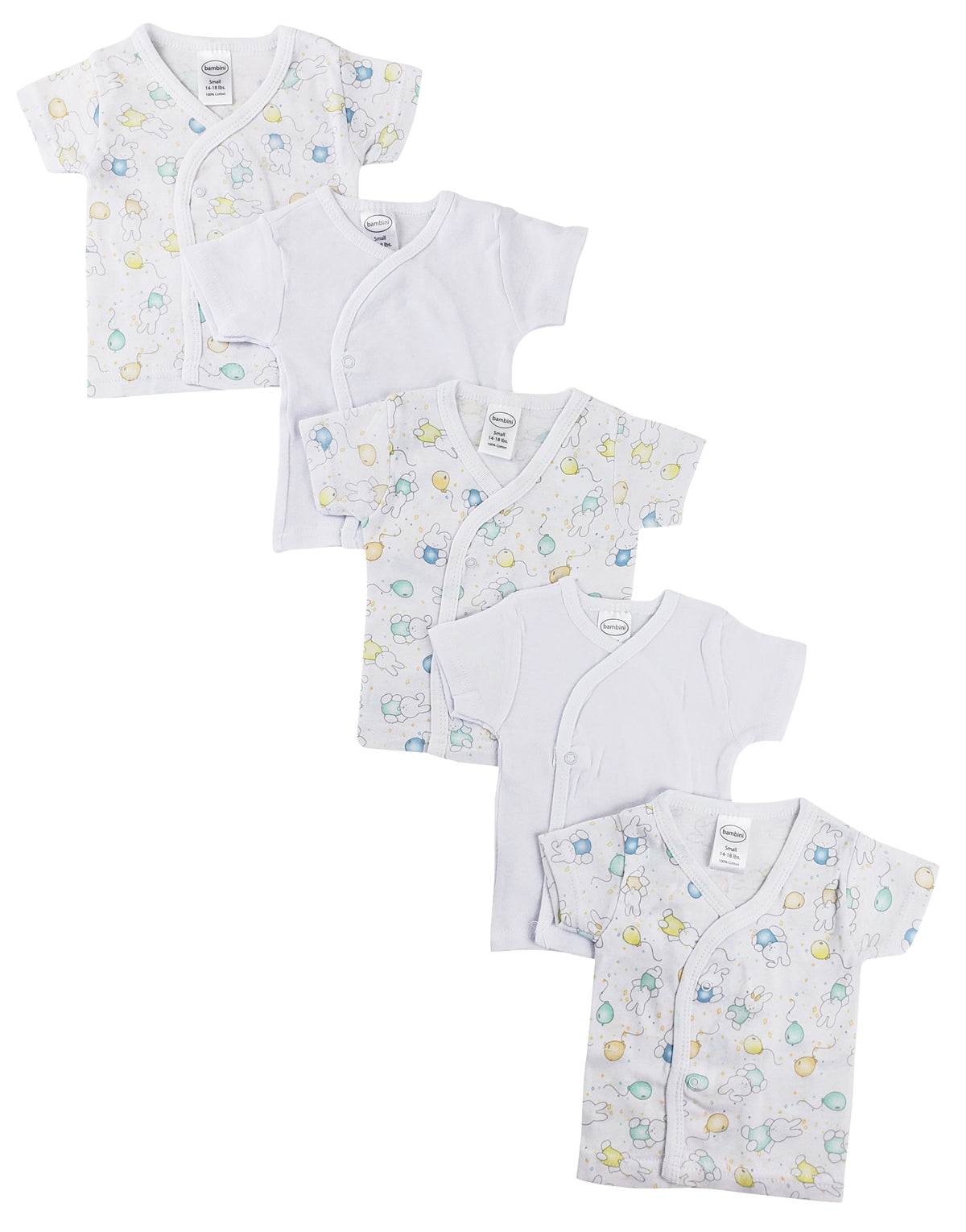 Infant Side Snap Short Sleeve Shirt - 5 Pack NC_0203