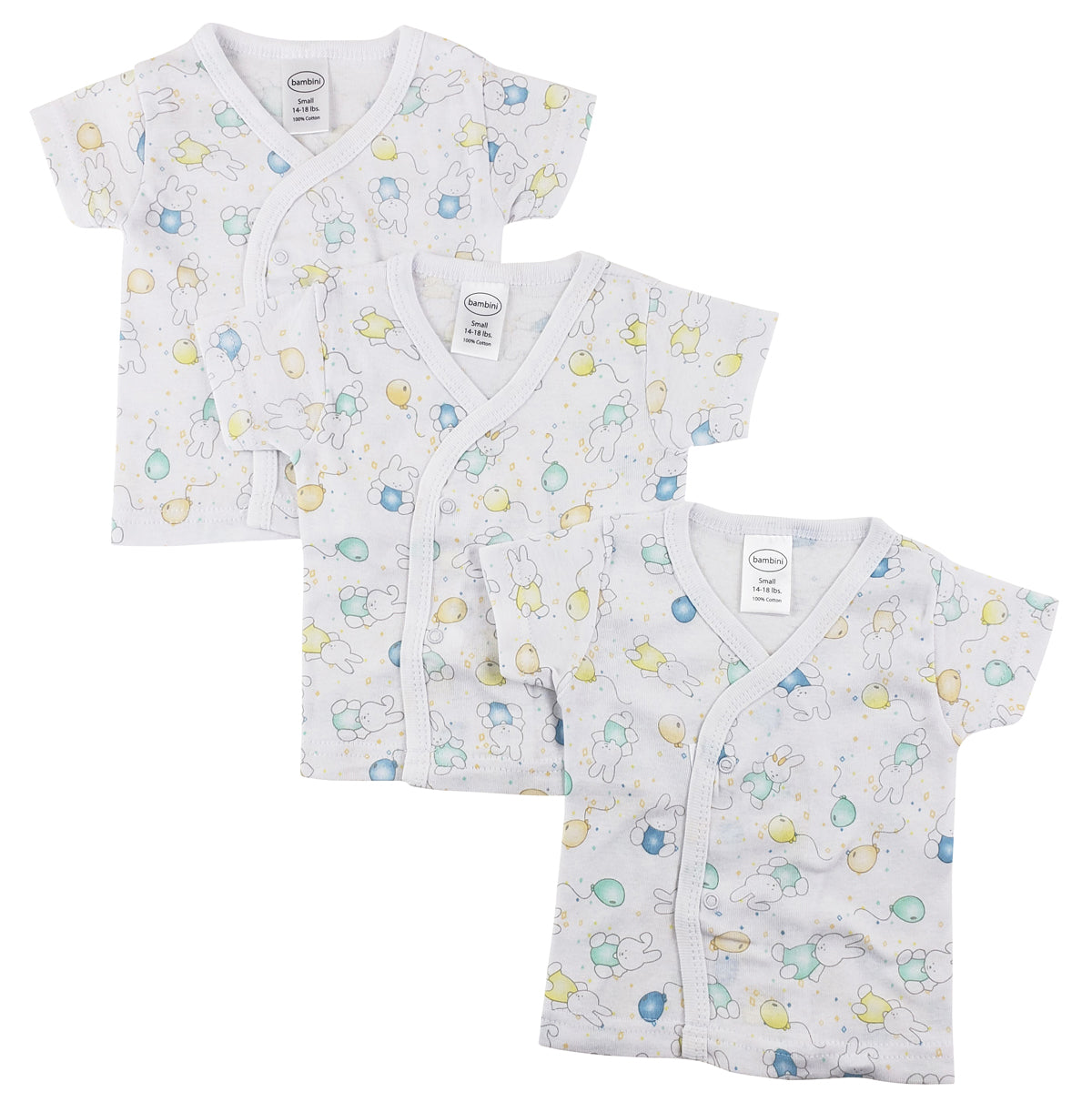 Infant Side Snap Short Sleeve Shirt - 3 Pack NC_0204