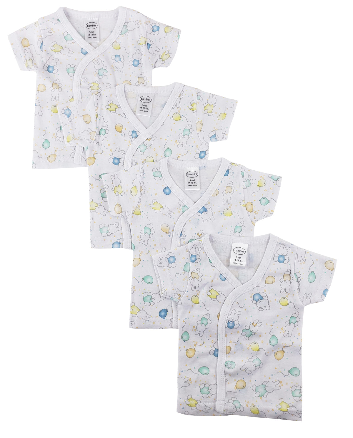 Infant Side Snap Short Sleeve Shirt - 4 Pack NC_0205