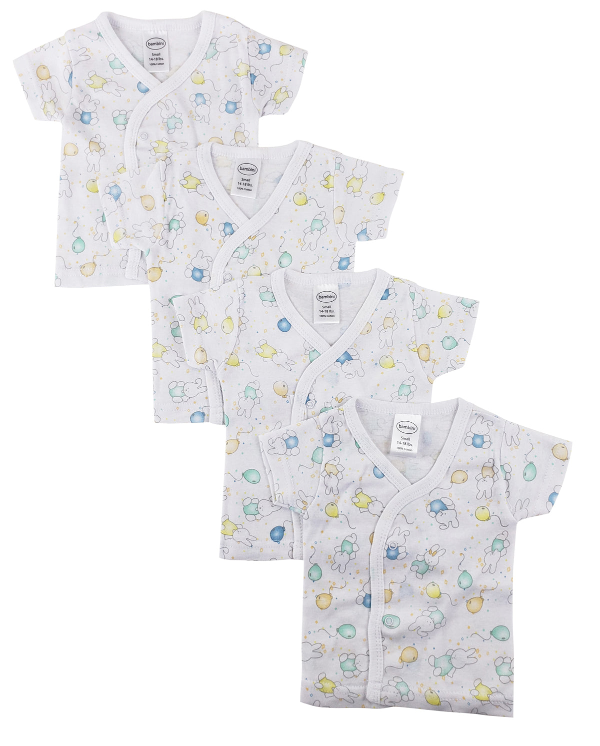 Infant Side Snap Short Sleeve Shirt - 4 Pack NC_0205