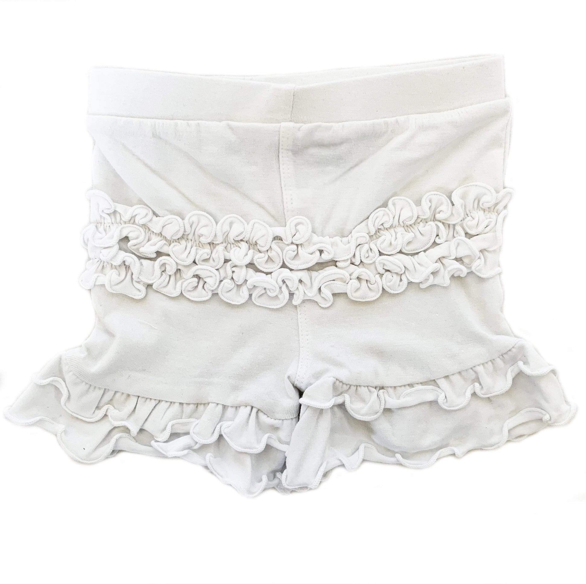 White Ruffle Butt Shorts Baby/Toddler 6M-3T-AnnLoren-12-24 Mo,2-3T,6-12 Mo,ANNLOREN,Shorts,Spring & Summer,Spring & Summer 2020,White
