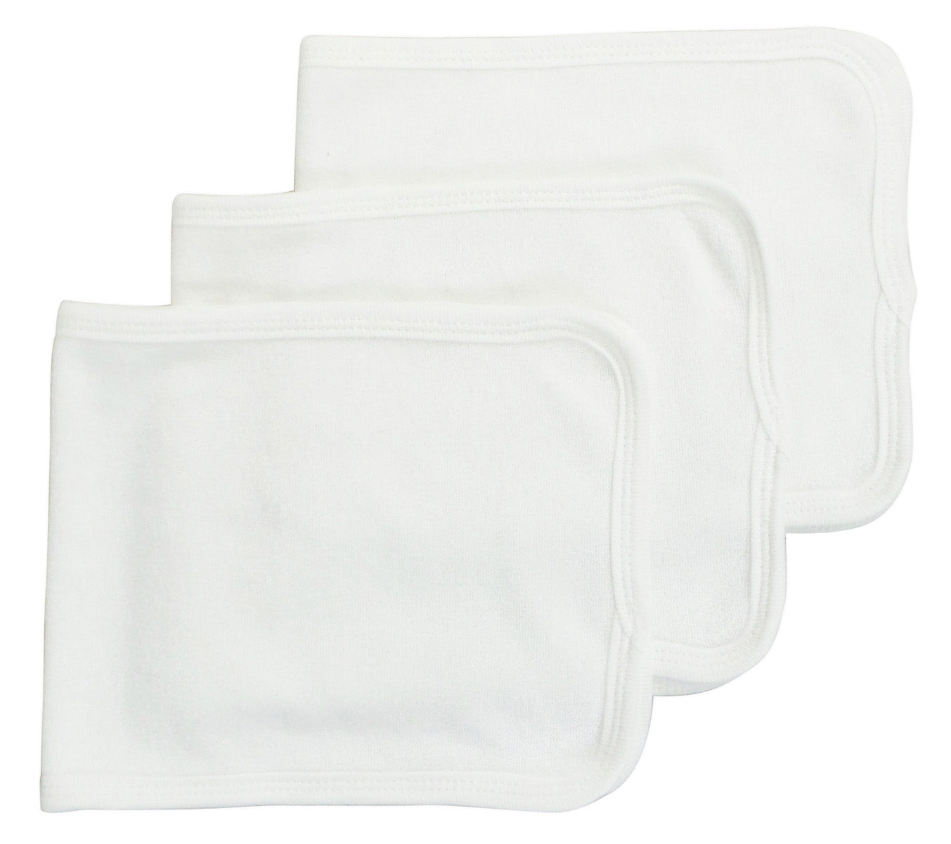 Baby Burpcloth With White Trim (Pack of 3) White.1025.3.Pack