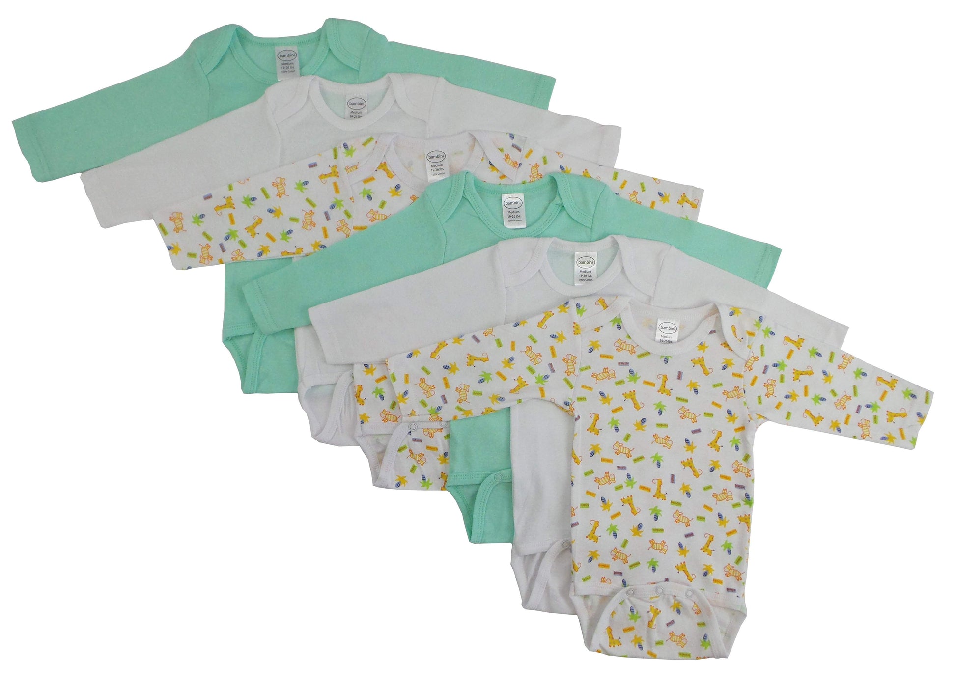 6 Pack Boy's Rib Knit Long Sleeve Onesie-Bambini-Baby Bodysuit,Baby Clothes,baby onesies,Body Suit