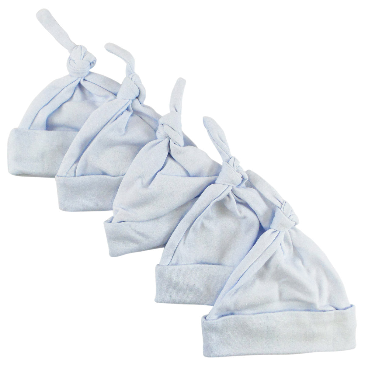 Blue Knotted Baby Cap (Pack of 5) 1100-BLUE-5