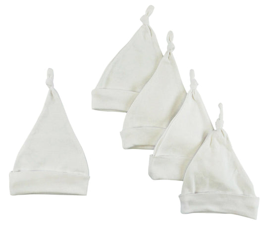 White Knotted Baby Cap (Pack of 5) 1101-WHITE-5