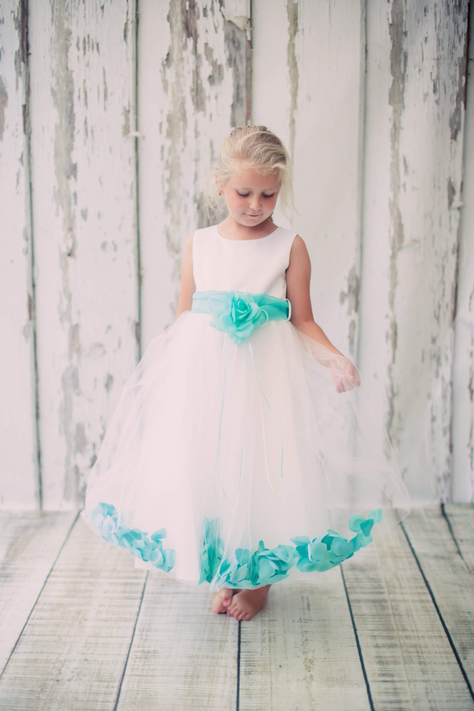 Satin Flower Petal Dress (13 Colors)-Kid's Dream-big_girl,Color_Aqua,Color_Black,Color_Blue,color_Champagne,Color_Coral,color_Dusty Rose,Color_Fuchsia,Color_Green,color_Ivory,Color_Lavender,Color_Mint,Color_Navy,Color_Orange,Color_Pink,Color_Purple,Color_Red,Color_Silver,color_White,Color_Yellow,fabric_Satin,fabric_Tulle,flower-girl-dresses,girl-dress,length_Tea Length,little_girl,meta-related-collection-shop-the-outfit-girls,size_02,size_04,size_06,size_08,size_10,size_12