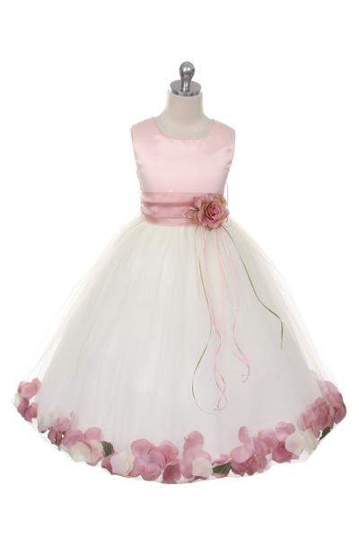 Satin Flower Petal Dress (13 Colors)-Kid's Dream-big_girl,Color_Aqua,Color_Black,Color_Blue,color_Champagne,Color_Coral,color_Dusty Rose,Color_Fuchsia,Color_Green,color_Ivory,Color_Lavender,Color_Mint,Color_Navy,Color_Orange,Color_Pink,Color_Purple,Color_Red,Color_Silver,color_White,Color_Yellow,fabric_Satin,fabric_Tulle,flower-girl-dresses,girl-dress,length_Tea Length,little_girl,meta-related-collection-shop-the-outfit-girls,size_02,size_04,size_06,size_08,size_10,size_12